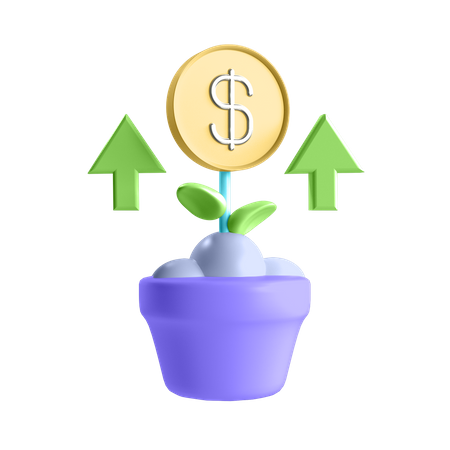 Dollar Growth  3D Illustration