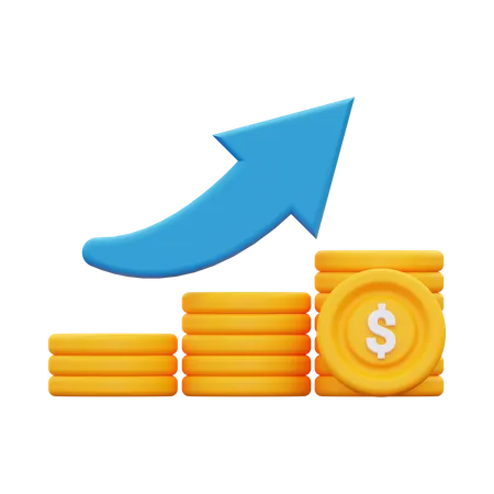 3 D Increase In Profit Icon 3D Icon