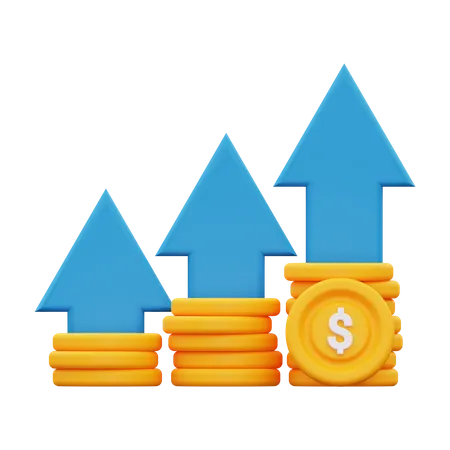 3 D Increase In Profit Icon 3D Icon