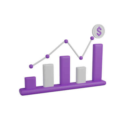 Dollar Growth Chart  3D Icon