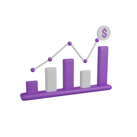 Dollar Growth Chart  3D Icon