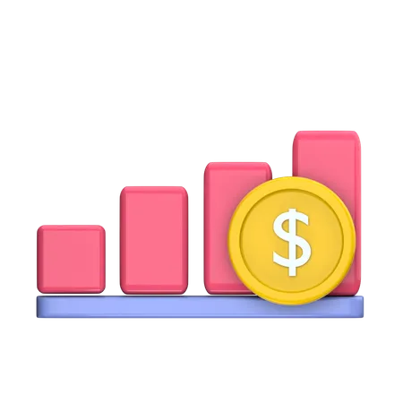 Dollar Growth Chart  3D Icon