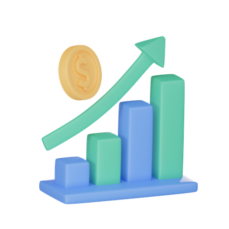 Dollar Growth Chart  3D Icon