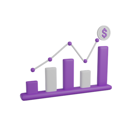 Dollar Growth Chart  3D Icon