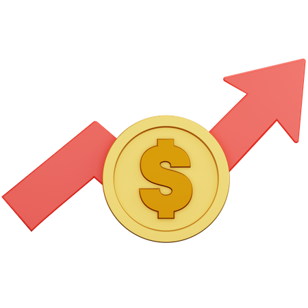 Dollar Growth Graph  3D Icon