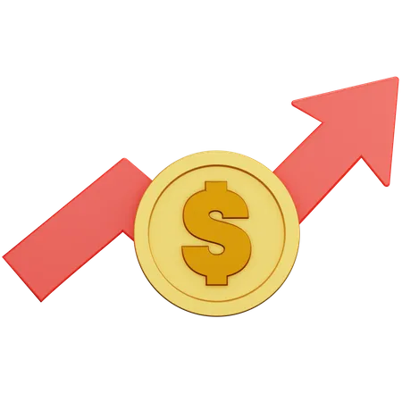 Dollar Growth Graph  3D Icon