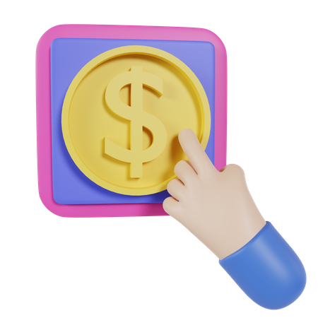 Dollar Hand Click 3D Icon