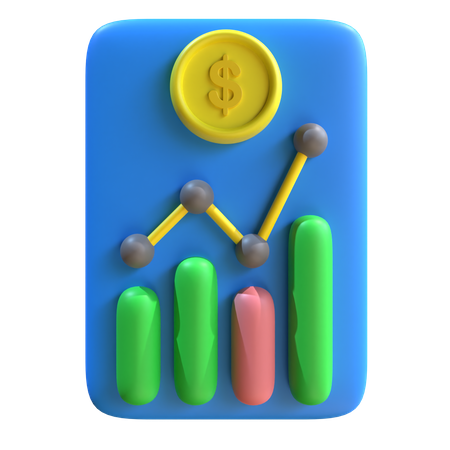 Dollar-Handelsdiagramm  3D Icon