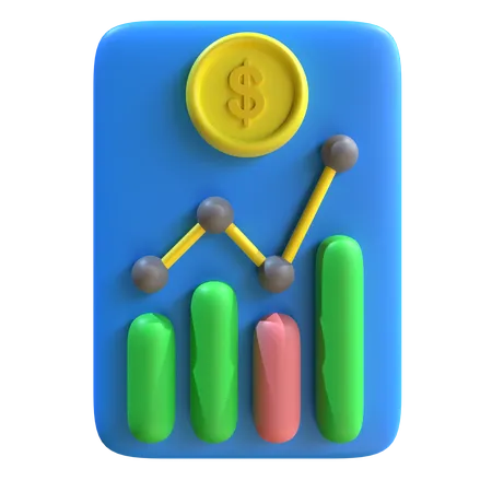 Dollar-Handelsdiagramm  3D Icon