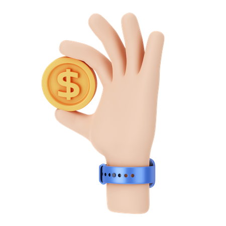 Dollar Holding Coin  3D Icon