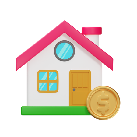 Dollar House  3D Icon