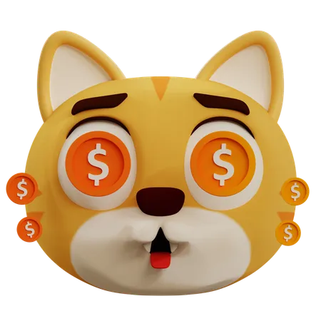 Dollar In Cat Eyes  3D Icon
