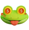 Dollar In Cute Frog Eyes Emoji