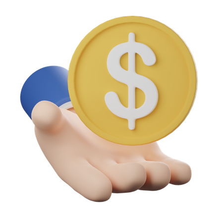 Dollar In Hand  3D Icon