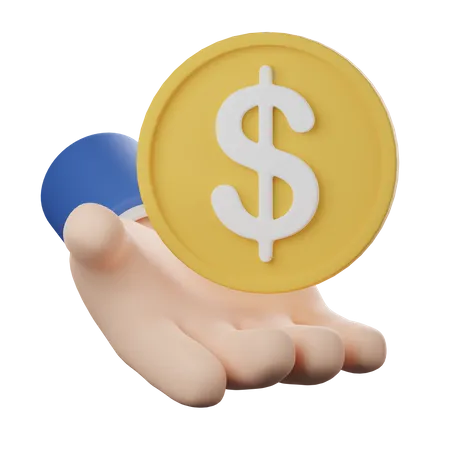 Dollar In Hand  3D Icon