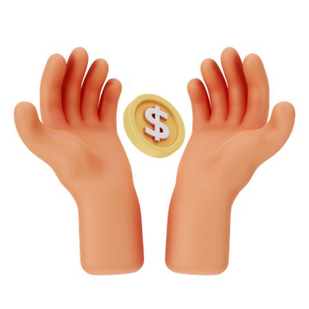 Dollar In Hand  3D Icon