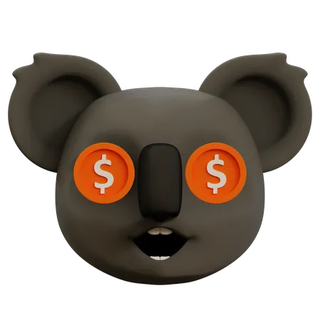 Dollar In Koala Eyes  3D Icon