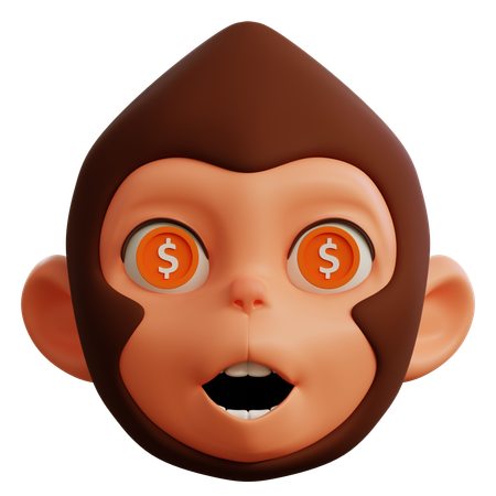 Dollar In Monkey Eyes  3D Icon