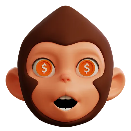 Dollar In Monkey Eyes  3D Icon