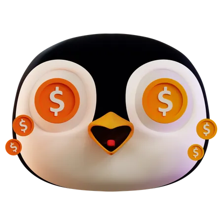 Dollar In Penguin Eyes  3D Icon