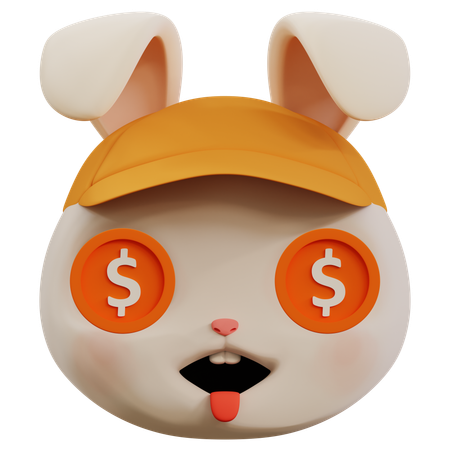 Dollar In Rabbit Eyes Emoji  3D Icon