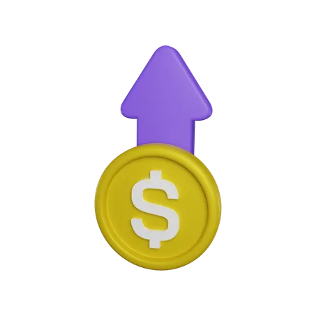 Dollar Increase 3 D Icon 3D Icon