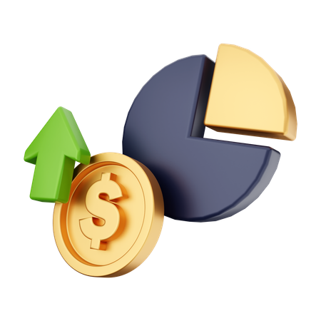 Dollar Increase Graph  3D Illustration