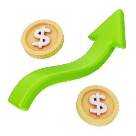 Dollar Increasing  3D Icon