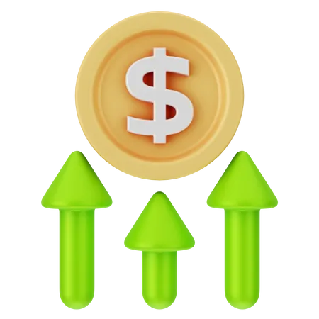 Dollar Increasing  3D Icon