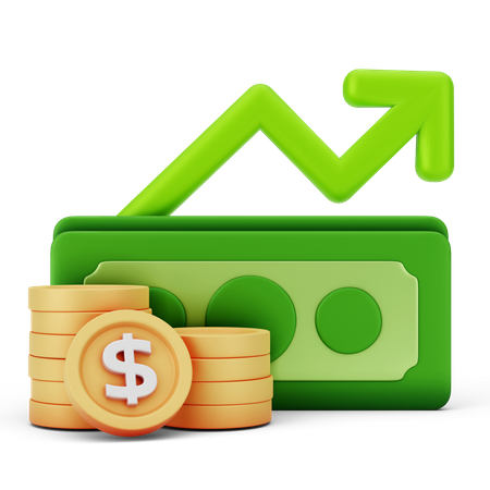 Dollar Increasing  3D Icon