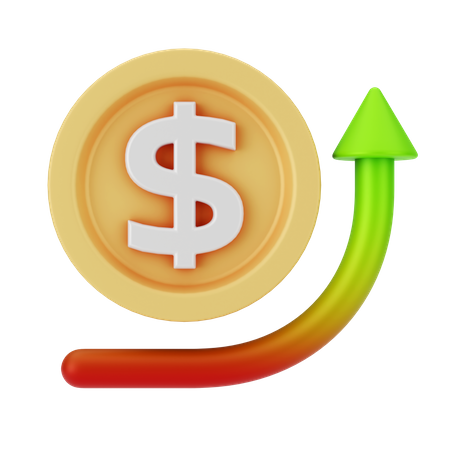 Dollar Increasing  3D Icon