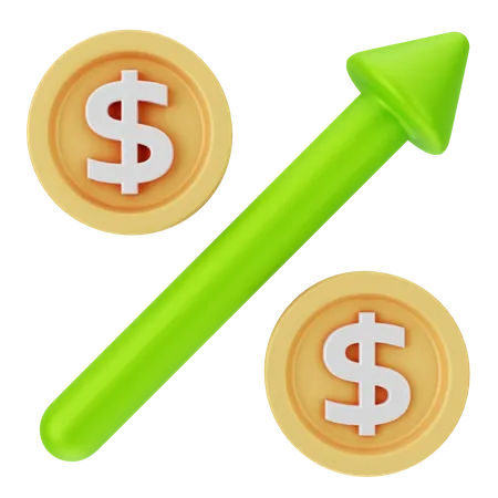 Dollar Increasing  3D Icon
