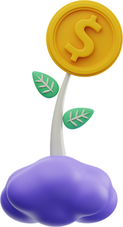 Dollar Investment Plant  3D Icon