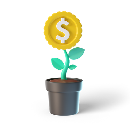 Dollar Investment Plant 3D Illustration