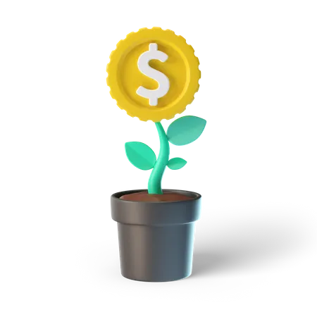 Dollar Investment Plant  3D Illustration