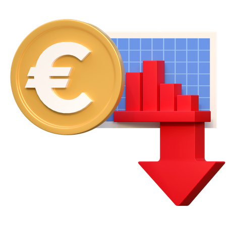 Dollar Investment Price Down  3D Icon