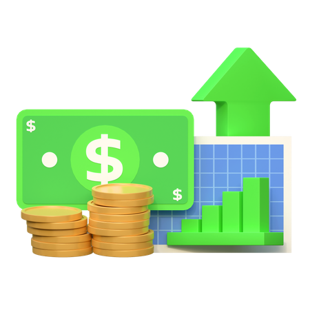 Dollar Investment Price Up  3D Icon