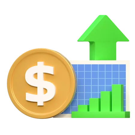 Dollar Money Price Statistic Up High Finance Icon 3 D Illustration 3D Icon