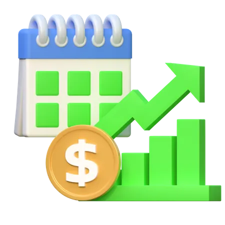 Dollar Price Up High Investment Time Finance Icon 3 D Illustration 3D Icon