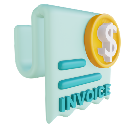Dollar Invoice 3D Illustration