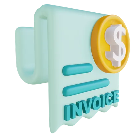Dollar Invoice  3D Illustration