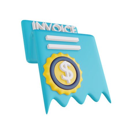 Dollar Invoice 3D Illustration