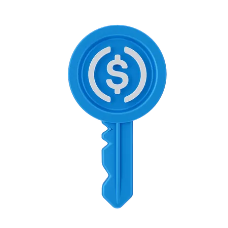 Dollar key  3D Icon