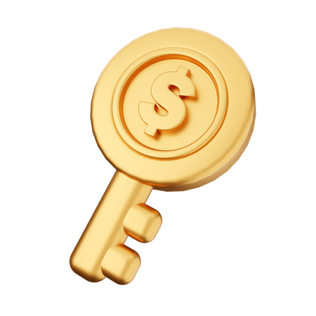 Dollar Key 3D Icon