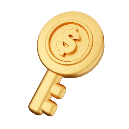 Dollar Key 3D Icon