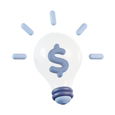 Dollar Light Bulb  3D Icon