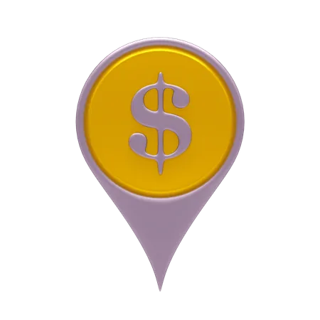 Dollar Location 3D Icon