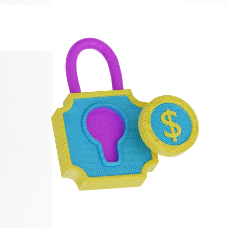 Dollar Lock  3D Icon