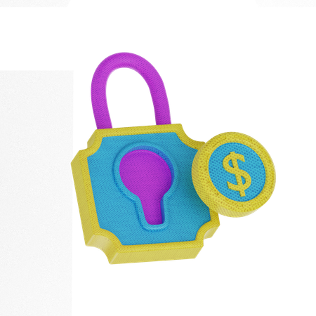 Dollar Lock  3D Icon