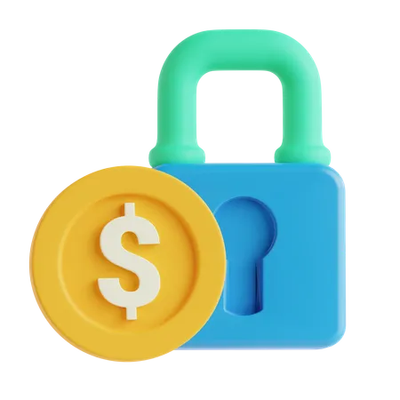 Dollar Lock  3D Icon